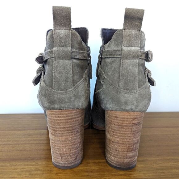 Cole Haan Taupe Brown Suede Bootie Neutral Classic Academia Minimalist 7½ - Picture 8 of 14